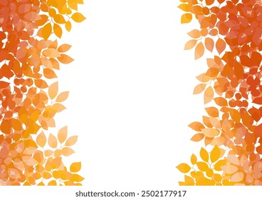 Autumn leaves frame gradation botanical