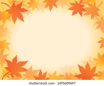 Autumn leaves frame illustration. Autumn image. campaign. Background material inspired by autumn. Autumn illustration material that can be used in catalogs and brochures. 