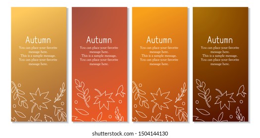 Autumn leaves frame illustration. Autumn image. Card design