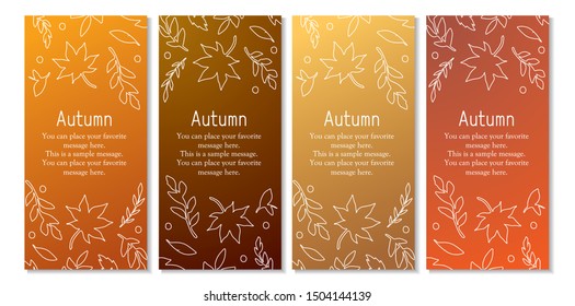 Autumn leaves frame illustration. Autumn image. Card design