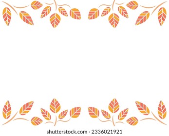 Autumn Leaves Frame Material with Vector Red Leaves