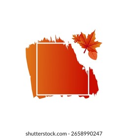 Autumn Leaves Frame   Modern Vector Banner for Branding