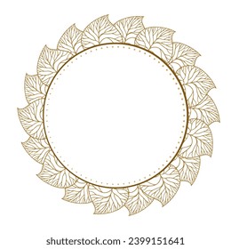 Autumn leaves frame on the white background. Vector illustration.