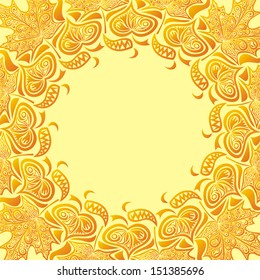 Autumn leaves frame pattern vector illustration