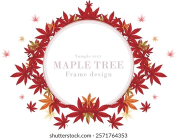 Autumn leaves frame series-01 | Realistic vector illustration of autumn leaves tree | Autumn scenery