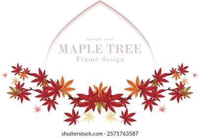 Autumn leaves frame series-02 | Realistic vector illustration of autumn leaves tree | Autumn scenery