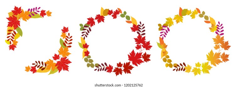 Autumn leaves frame set