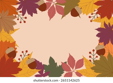 Autumn leaves frame with space for text
