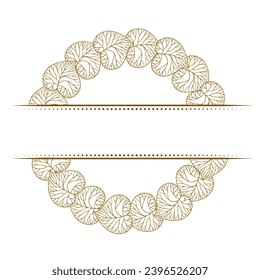 Autumn leaves frame split monogram on the white background. Vector illustration.