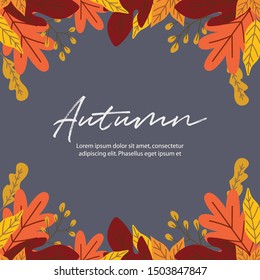Autumn leaves frame, suitable for card, promotional ads etc