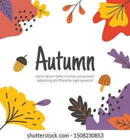 Autumn leaves frame, suitable for card, promotional ads etc