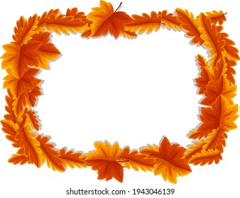 Autumn leaves frame template illustration