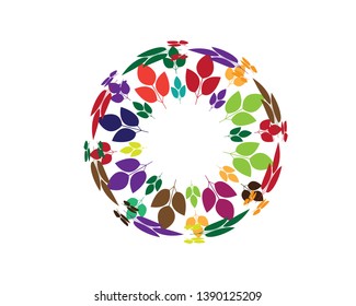 Autumn leaves frame - Vector

