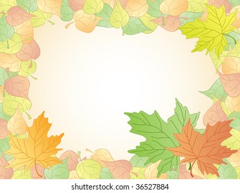marco de hojas de otoño. vector