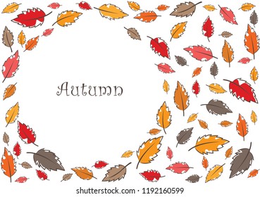 Autumn Leaves Frame Vector For Decoration.