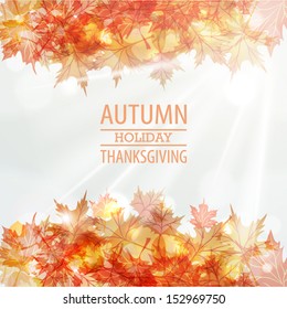 Autumn leaves frame vector design. Thanksgiving Day