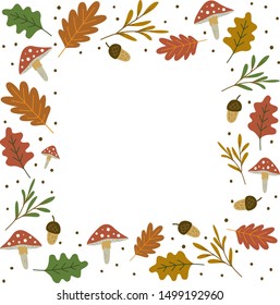 autumn leaves frame, vector illustration