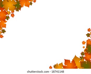 autumn leaves frame vector illustration
