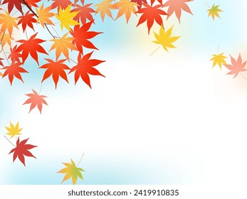 Autumn leaves frame vector illustration