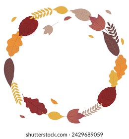 Autumn leaves frame vector illustration