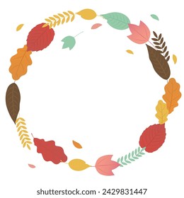 Ilustración de vector de marco de hojas de otoño