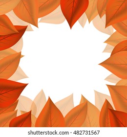 autumn leaves frame. Vector Illustration