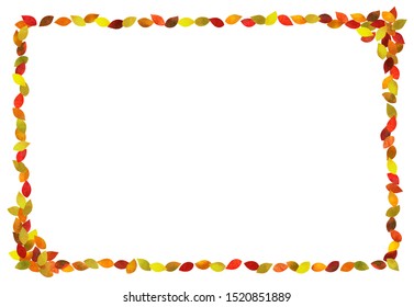 Autumn leaves Frame (watercolor pencil texture)