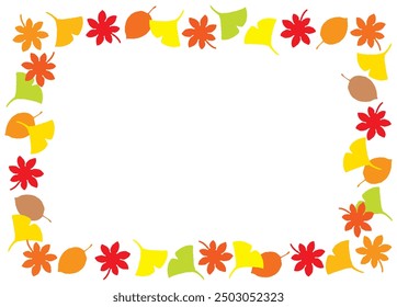 Autumn leaves frame (without outline)