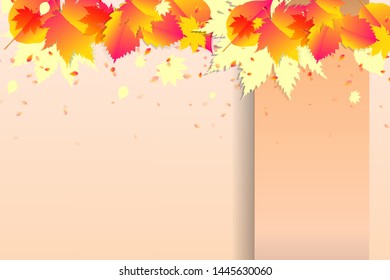 Autumn leaves gently pink background landscape background