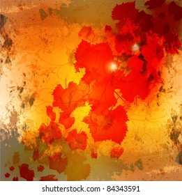 Autumn leaves grunge background