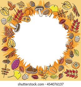 Autumn leaves and harvest of autumn