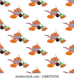 Autumn leaves harvest pattern isolated on white background. Vector illustration Autumn leaves harvest pattern isolated on white background. Vector illustration