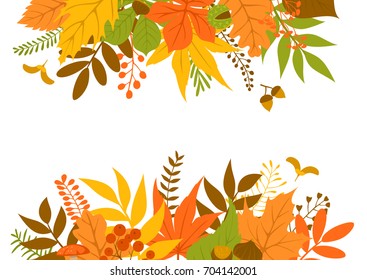 autumn leaves header and border frame background