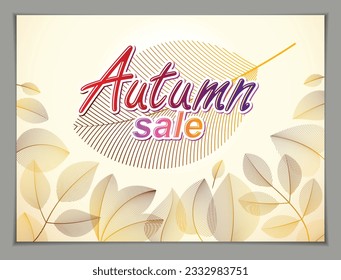 Der Herbst hinterlässt horizontalen Hintergrund, Naturfall-Vorlage für Design-Banner, Ticket, Broschüre, Karte, Poster mit roten und gelben Blumen-Elementen. Verkauf, Werbeplakat, Broschüre oder Flyer-Design.