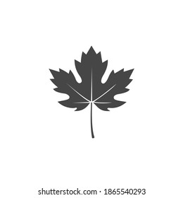 Autumn Leaves Icon Black and White Vector Graphic