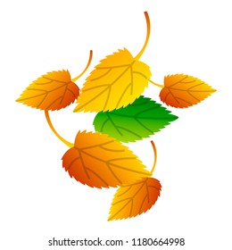 Autumn leaves icon. Isometric of autumn leaves vector icon for web design isolated on white background