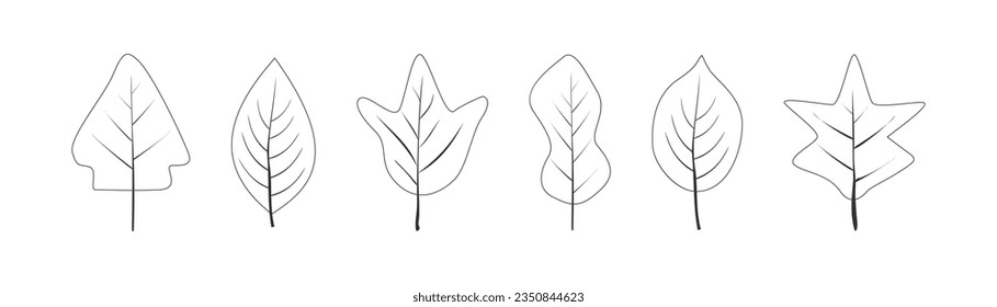 Autumn leaves. Leaves icon set. Flat style.