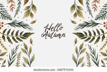 Autumn leaves illustration. banner template