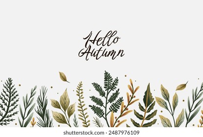 Autumn leaves illustration. banner template