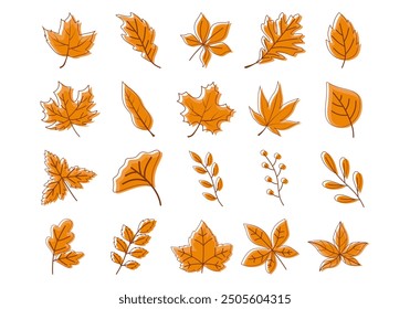 Autumn Leaves Illustration Element Set