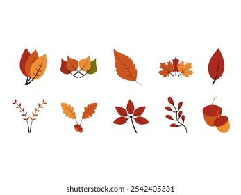 Illustrationselementsatz für Herbstblätter 