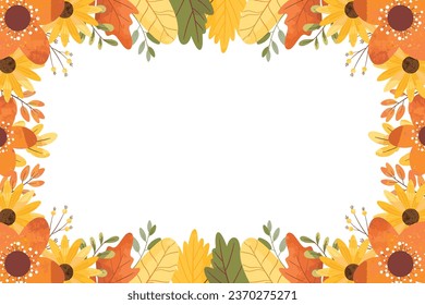 Autumn Leaves Illustration Frame Background