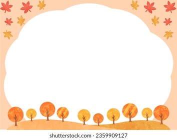 Autumn leaves illustration frame material