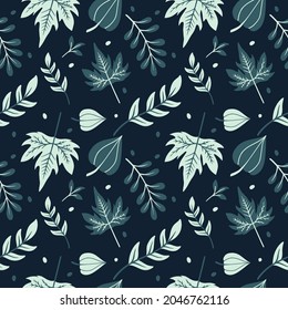 Autumn leaves Illustration pattern Vector
