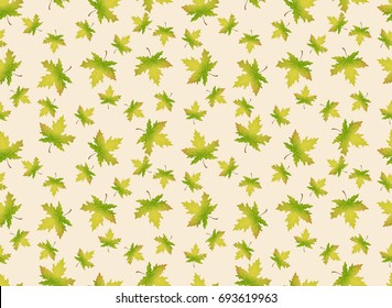 Autumn leaves illustration. Vector seamless pattern. Endless background can be used for wallpaper, textile and web page background.