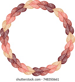 autumn leaves illustrations color circle vector