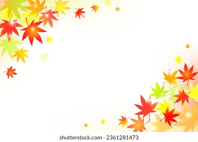 Autumn leaves image, autumn maple text space vector background illustration material