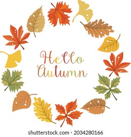 
Material de fondo del anillo de imagen de hojas de otoño