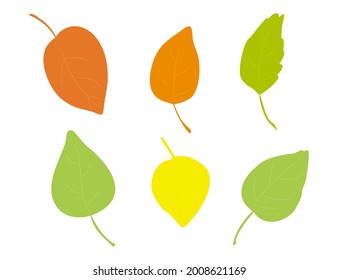 Autumn leaves isolated on white background. Nature objects in cartoon style. September foliage.