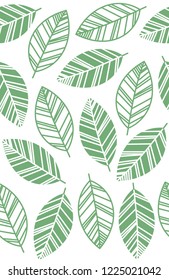 Autumn leaves. Isolated seamless vector illustration. Monochrome endless texture.